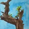 凤梨-枯木逢春-水彩