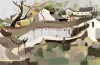 吴冠中油画作品《苏州拙政园》