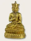 “大明永乐年施”款铜鎏金祖师坐像