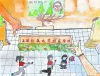 作品名称	校门口
作者姓名	岳歆伊  作者班级	四（1）班