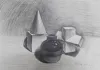 《几何体与陶罐静物写生》