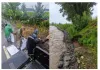 巡堤时发现蛤蟆河明星段河道出现缺口，水务局出动人员，使用沙袋和石方，堵住河道缺口。